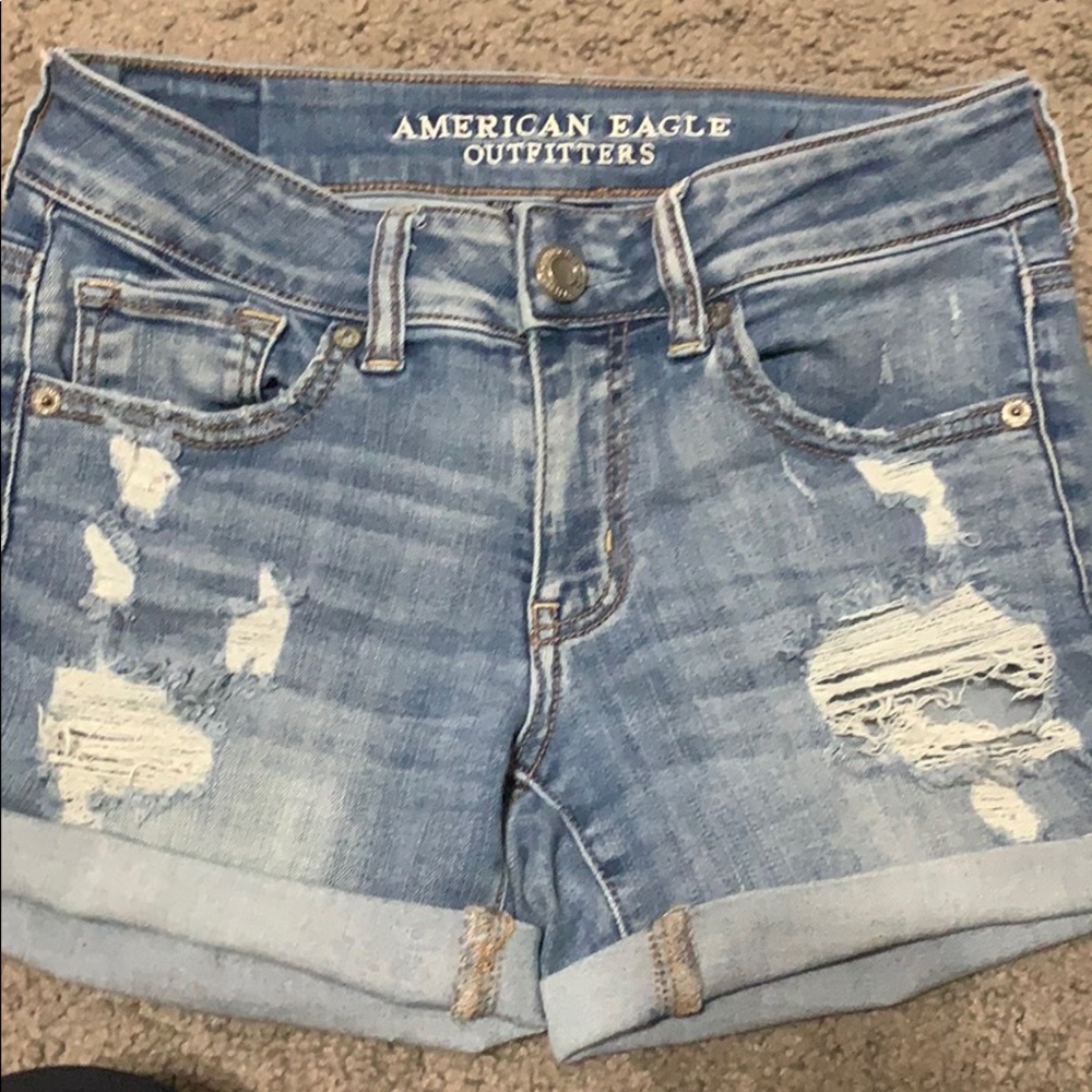 AE distressed shorts